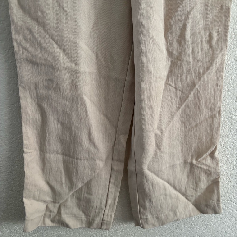 ZARA Pants XS Beige Lyocell Blend Drawstring Wide Leg Relaxed Trousers - Picture 5 of 10